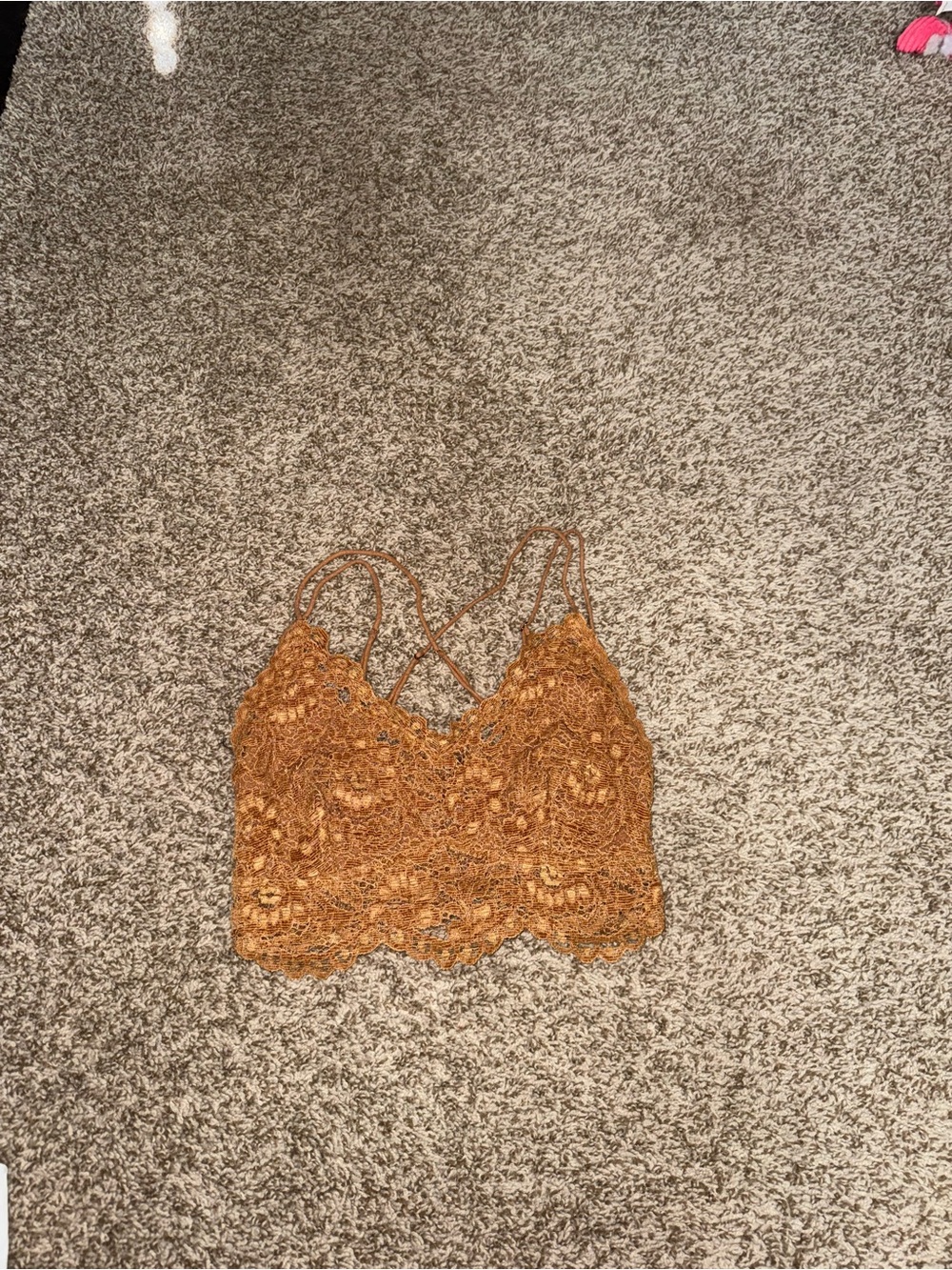 Women's Free People Corduroy Lace Bralette - Rust